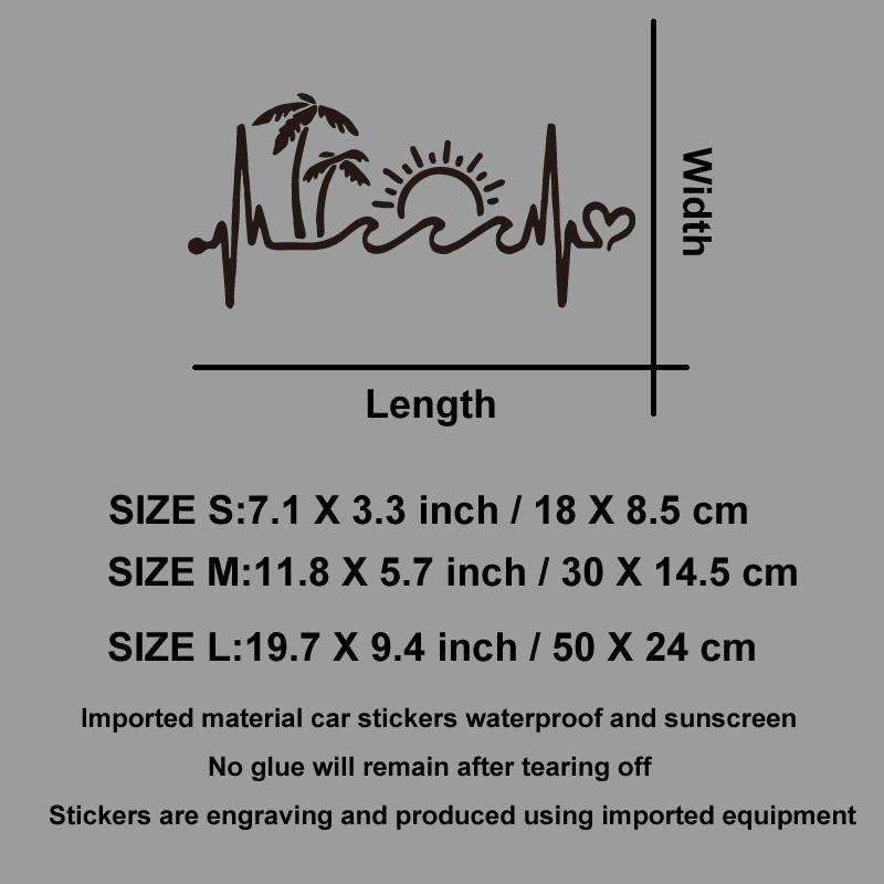 Palm Trees Waves Sunny Beach Comic Strip Creative&funny Stickers for Cartoon Fans&lover,high Quality for Car Trucks Motorcycles