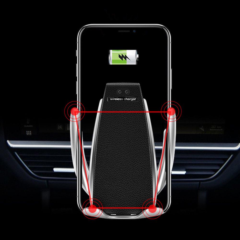 Automatic Clamping Wireless Fast Car Charger Mount Holder with Charging Reciever