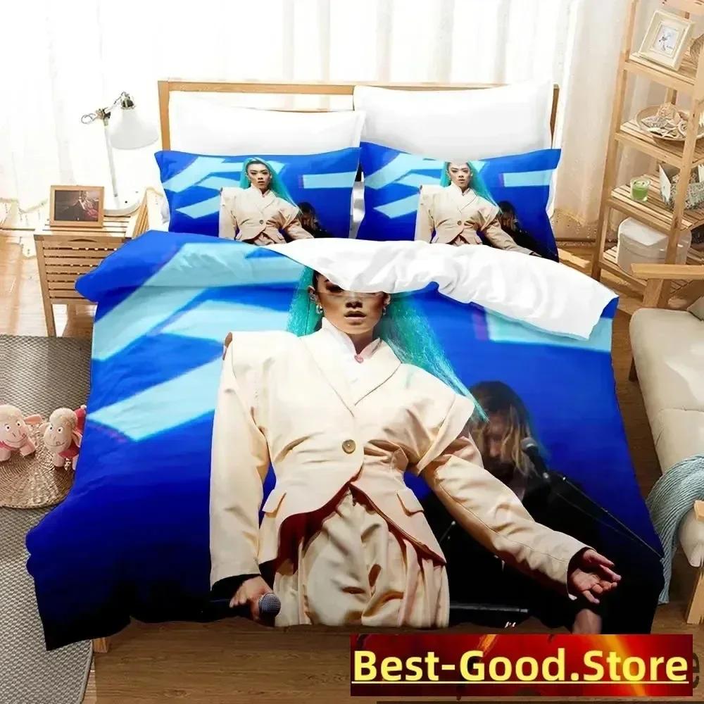 3D Print Rina Sawayama Singer Bedding Set Printed Bed Set With Pillowcase Bed Duvet Cover Soft Queen King Size Bedclothes Home