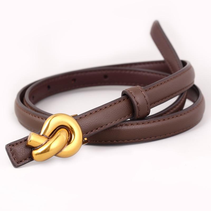 

Жіночий модний пояс із натуральної шкіри, вузол, пряжка, пояс, пояс для джинсів 100cm кавовий