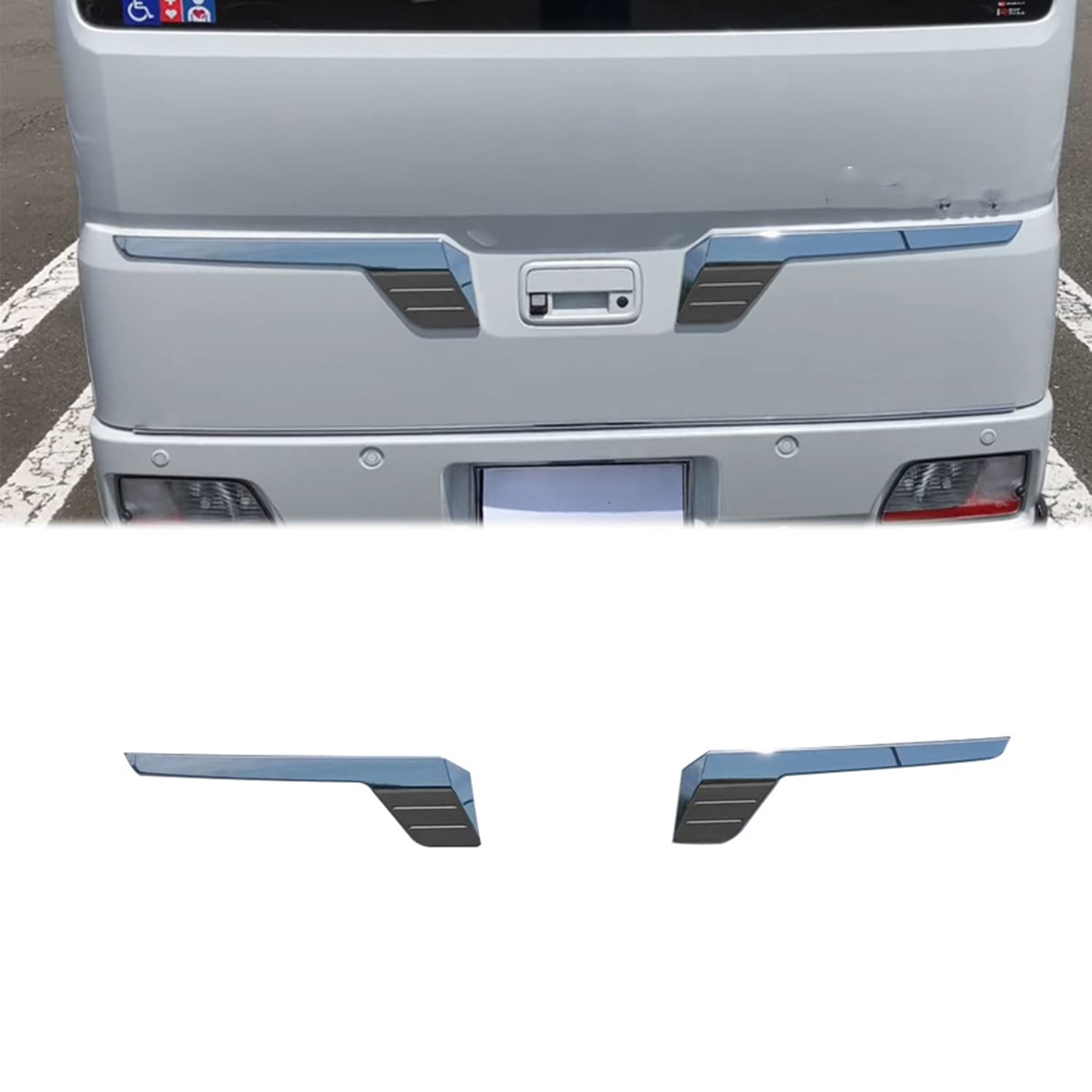 

HyoLebi Tailgate Scratch Prevention Parts for Daihatsu New Atrai Hijet Cargo S700V S710V Rear Trunk with Mirror Chrome 2 Accessory Options (December