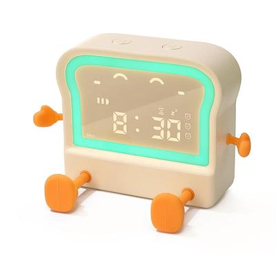 Cartoon Clock Children Sleep Trainer Clock Digital Kids Desk Alarm Clock Night Light Table