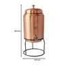 Copper Water Pot, Embossed Finish Design with Brass Tap & Stand, Storage & Serving Water, Volume- 5 Liters