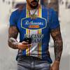 Llega Camiseta de Hombre Lemans Coche Patrón Vintage Camisetas Verano Oversize Casual Camisetas Manga Corta Hombre Ropa Hombre