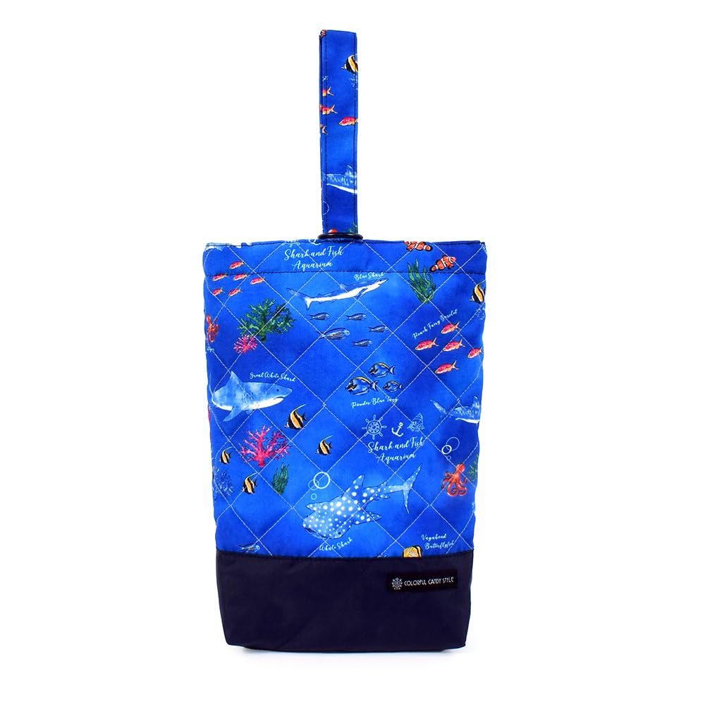 COLORFUL CANDY STYLE Quilted Entrance Set Lesson Bag and in Blue and Size 4-Piece Kindergarten/School (Includes Reflector) Lagoon. Water-Repellent,