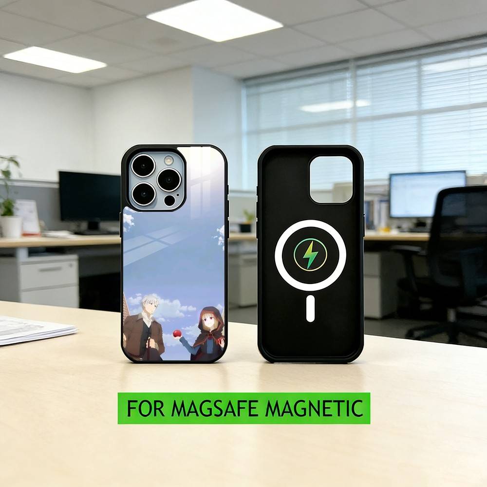 S-Spice and Wolf Anime Phone Case For iPhone17,16,15,14,13,12,11 Plus,Pro Magnetic with Magsafe Wireless Charging