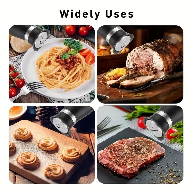 2 Stück Gewürzflaschen Edelstahl Nachfüllbare Salz-Pfefferstreuer Set Tragbares Gewürzglas Küche Restaurant Barbecue Gadgets