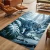 Snow Leopard In Ice Cave Non-Slip Home Carpet Design for Office Decor Living Room Gift