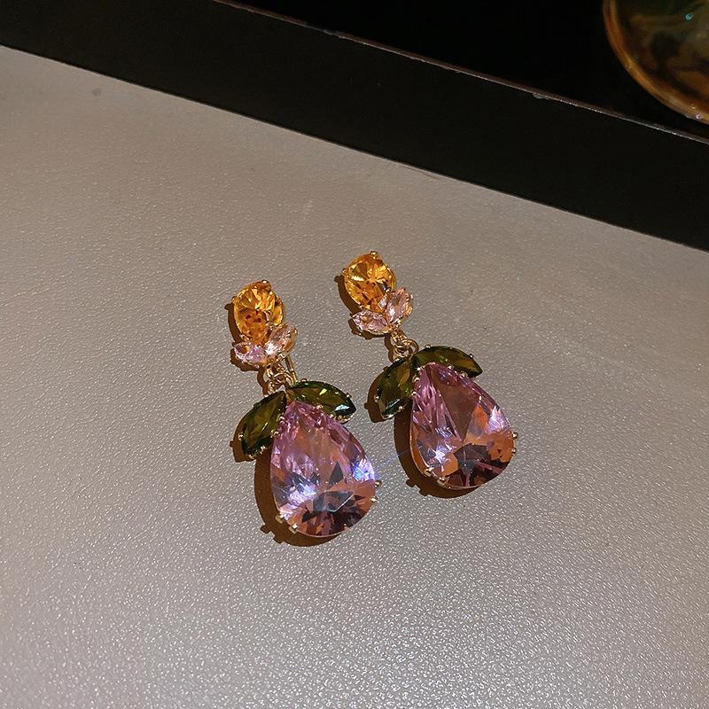 French Court Style Needle Diamond Earrings Necklace Retro Exaggerated Stud Earrings Design Sense Earrings Jewelry Set