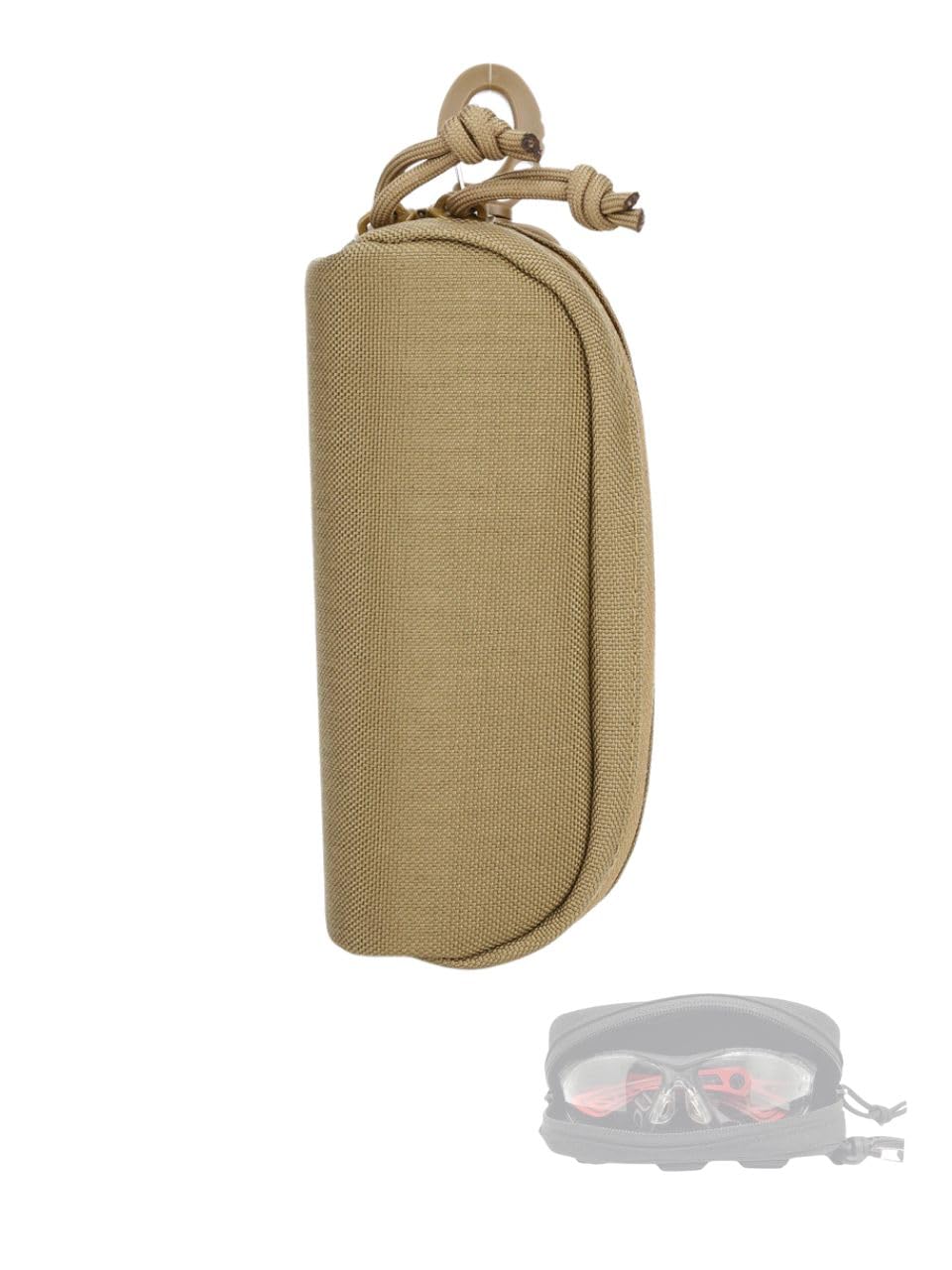 

CIWS Sunglasses Compatible with Volley Rush MOLLE Fits and Cycling Case, Plus, Eyeglasses, Airsoft, Tennis, (1, Brown)