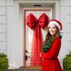 Holiday Bow Backdrop Festive Festive Door Ornament Christmas Door Display Bow Shape Party Door Background For Indoor Decoration