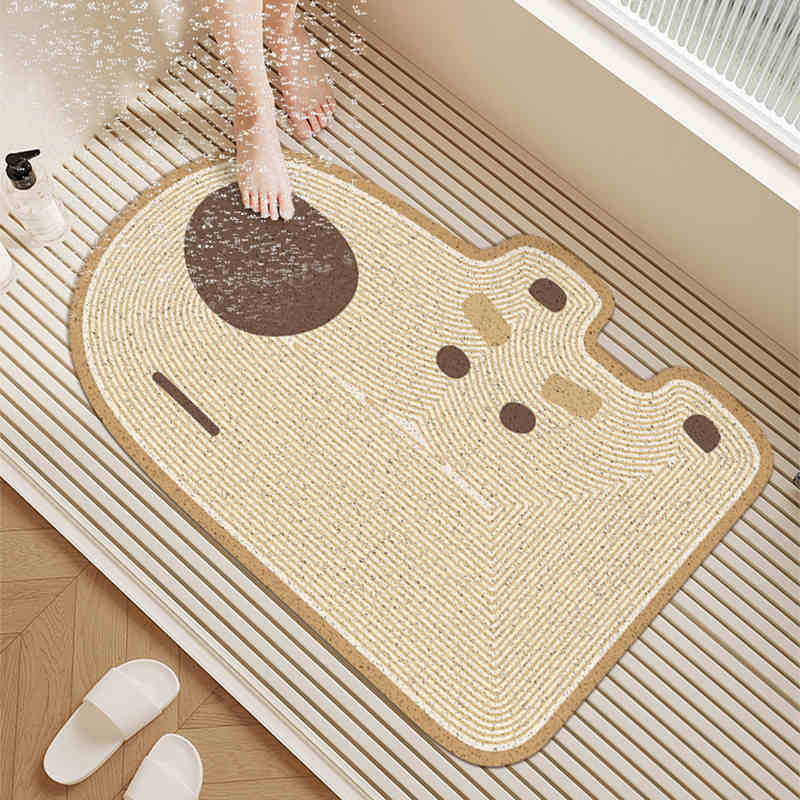 

Коврик для ванной комнаты с противоскользящим покрытием, шелковое кольцо для туалета, противоскользящий коврик, водонепроницаемый коврик для туалета, душевой комнаты, ванной 45 × 75cm