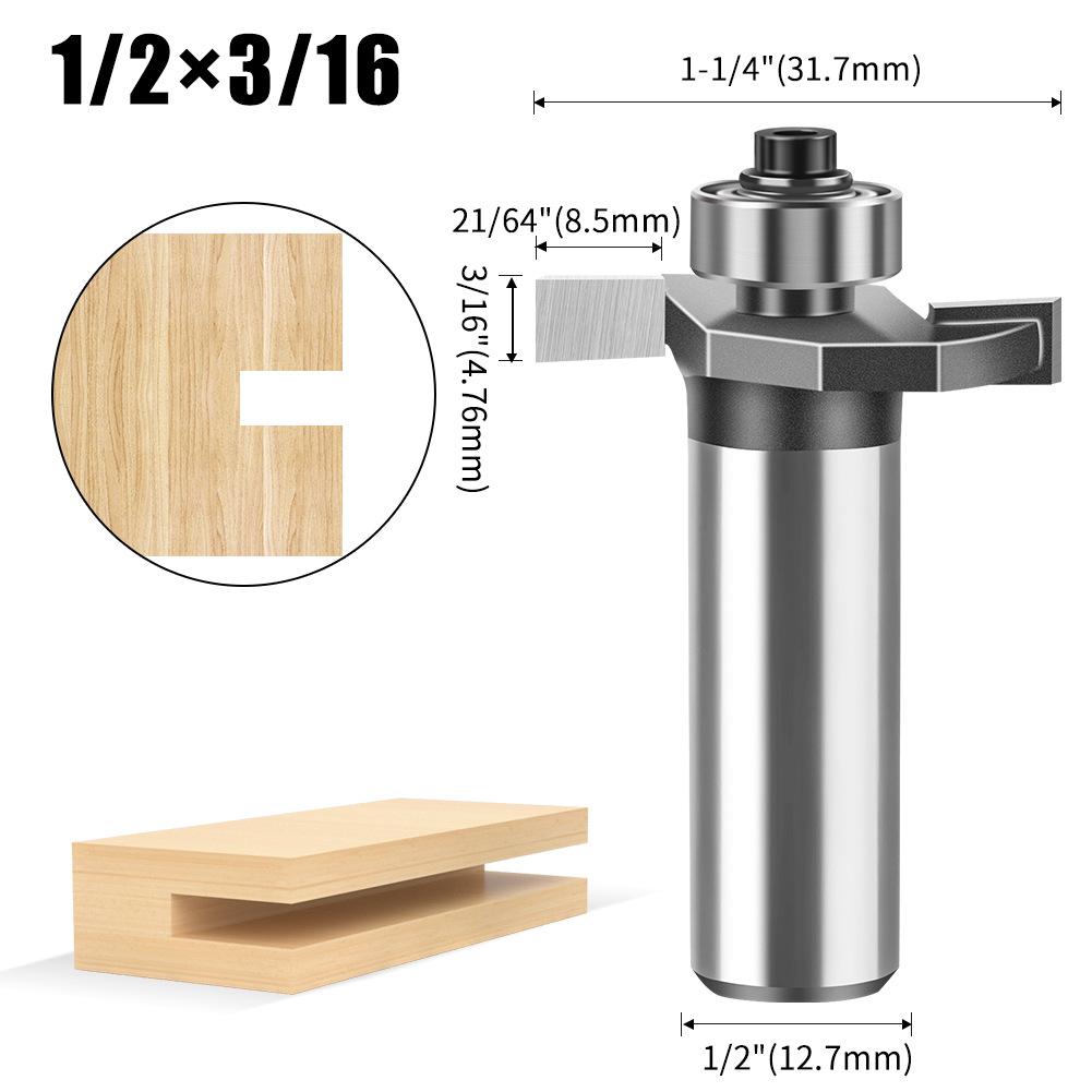 1/4 Schaft 1/2 Schaft Kugel T-Fräser Holzbearbeitung Fräser Nutfräser Kerbenfräser 2-in-1 Nutfräser Begonienwinkel Fräser