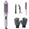 Infrared Ceramic Glaze Electric Hair Brush with LCD Display, Multi-temperature Setting for Bangs Inner Curl Fluffy Hairstyle