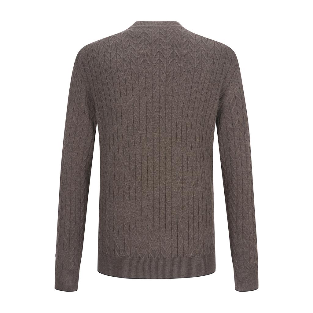 FERRAROMILANO Herringbone Round Sweater Brown (Am0Erd40657)