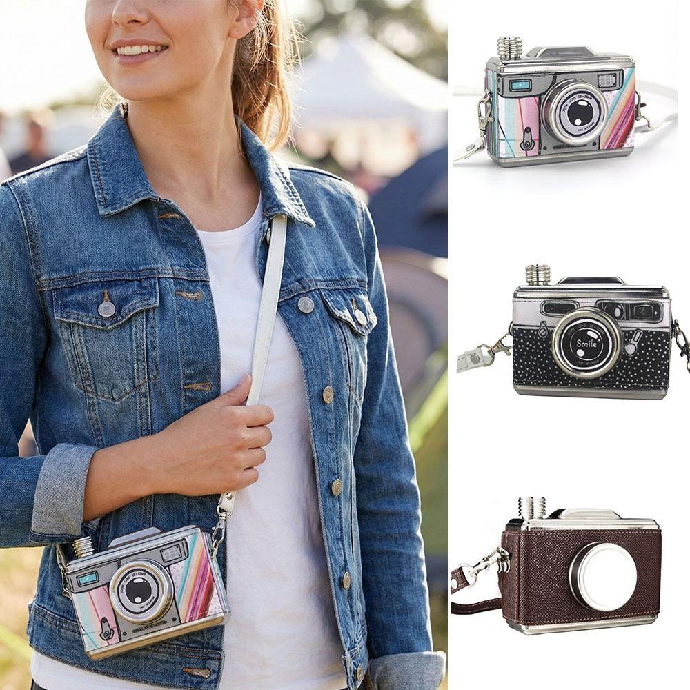 Fotocamera a Prova di Perdite Design Borraccia Fotocamera Borraccia da Whiskey Contenitori per Whiskey Bottiglia Regalo