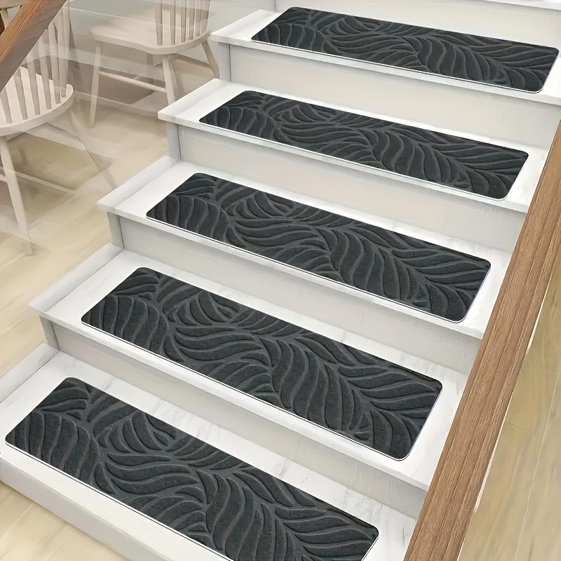 Anti-slip Silent Stair Mats for Indoor Wooden Steps Silent Mats with Self-adhesive Tape and Washable Carpet To Prevent Stair Covering Mats From Moving