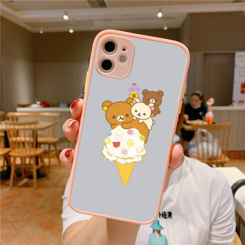 

Чехол для телефона Rilakkuma для iPhone X XR XS 7 8 Plus 11 12 13 pro MAX 13mini, полупрозрачный матовый чехол iphone XS