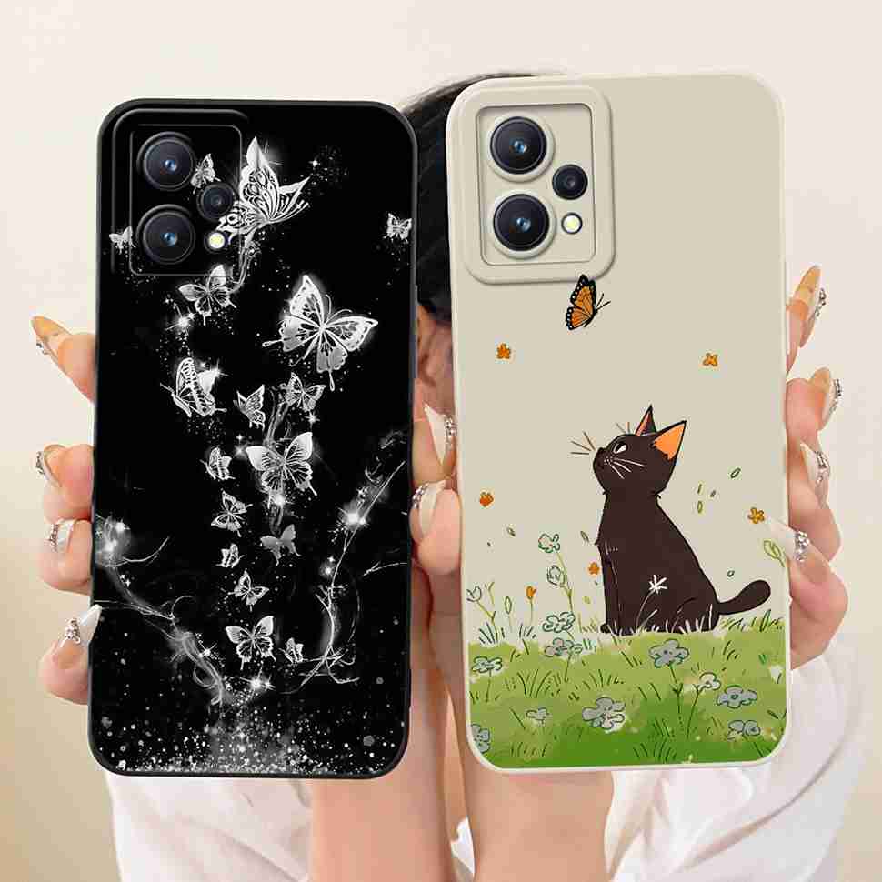 For Realme 9 5G Casing Fashion Butterfly Flower Case For Realme9 Pro 9pro 5G RMX3471 RMX3472 Soft Silicone Back Cover 6.6"