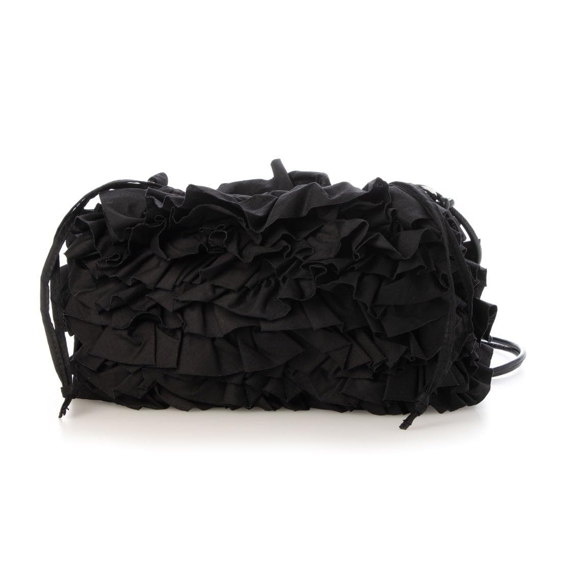 

Хлопковая сумка на плечо с оборками Kashkash, 01-00-82060, Женская, Черная