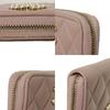 Used 10097 Coco Pearl Zip Coin Purse AP3811 7943 COCO Mark CC Mark Dots Random Matelasse Pink Beige Women's from Japan