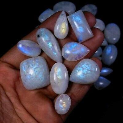Natural Multi Flashy White Rainbow Moonstone Cabochon Gemstone Wholesale Price Lot For Jewelry Making Use