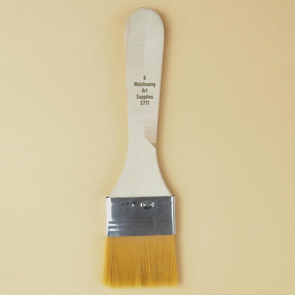 Nylon Bristle Art Brush - Wooden Handle for Oil Painting