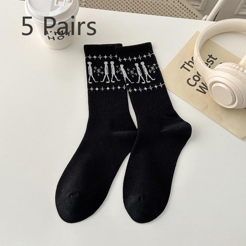 5 Pairs of Women's Trend Fashion In The Tube Pile Socks
