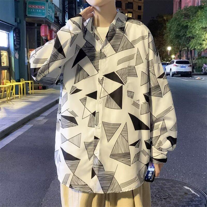 2024 Casual Long Sleeved Shirt Ins Loose Shirt Men'S Summer Trend Versatile Casual Jacket