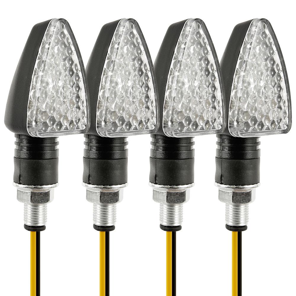 

4 шт./компл. Универсальные светодиодные указатели поворота для мотоцикла, длинные и короткие, аксессуары для мотоциклов, индикаторные огни, мигалки, 12 В чёрный