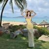 Beautiful Seaside Vacation Wind Floral Suspender Dress Women's Summer New French Halter Waist Thin Hip Skirt