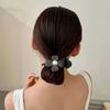 3Pcs Water Diamond Pearl Flower Ball Head Gripper Female Temperament High Ponytail Hair Clip with A Clip At The Back of The Head