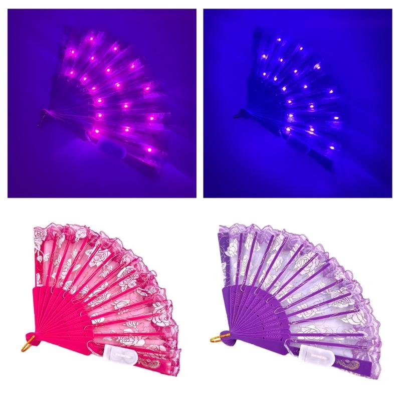 LED-Aufleuchtender Handfächer für Halloween, Tanzpartys, Hochzeitsfeiern, Party-Kostümzubehör