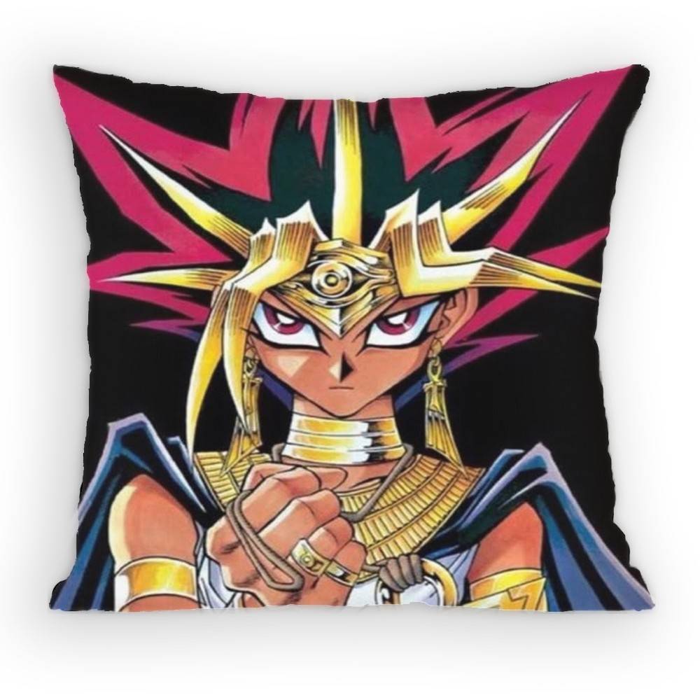 Anime YYu Gi Oh Yugi and Atem Pillow Case Antidustmite Pillowcase Invisible zipper silky short plush Sofa cushion cover