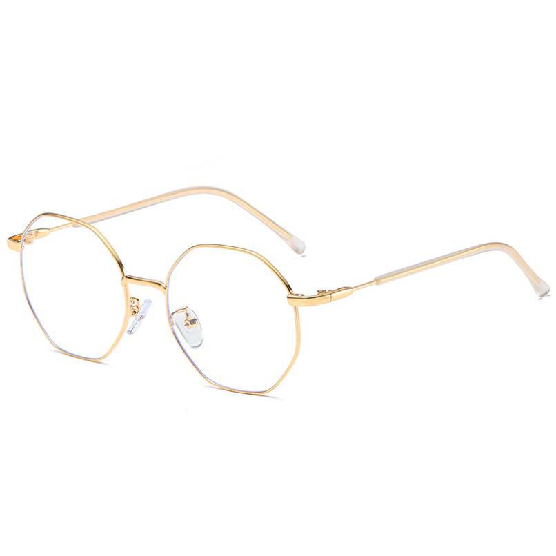 

1.56 Refractive index Anti Blue Light Polygon Prescription Eyeglasses Stainless Steel Finished Myopia Glasses -0.5 -1.0 To -6.0 0