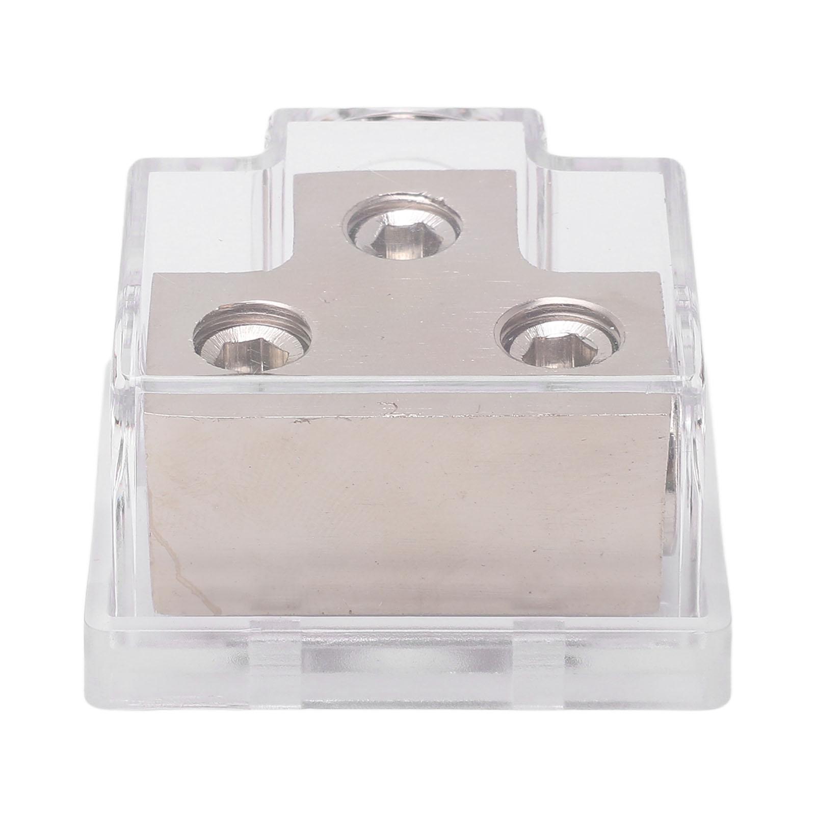 

2 Way Power Distribution Block Zinc Alloy Distribution Connecting Block With Plastic Cover for Car Audio