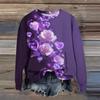 Women's Fashion Printed Long Sleeve Loose Round Neck Sweatshirt Top Fall