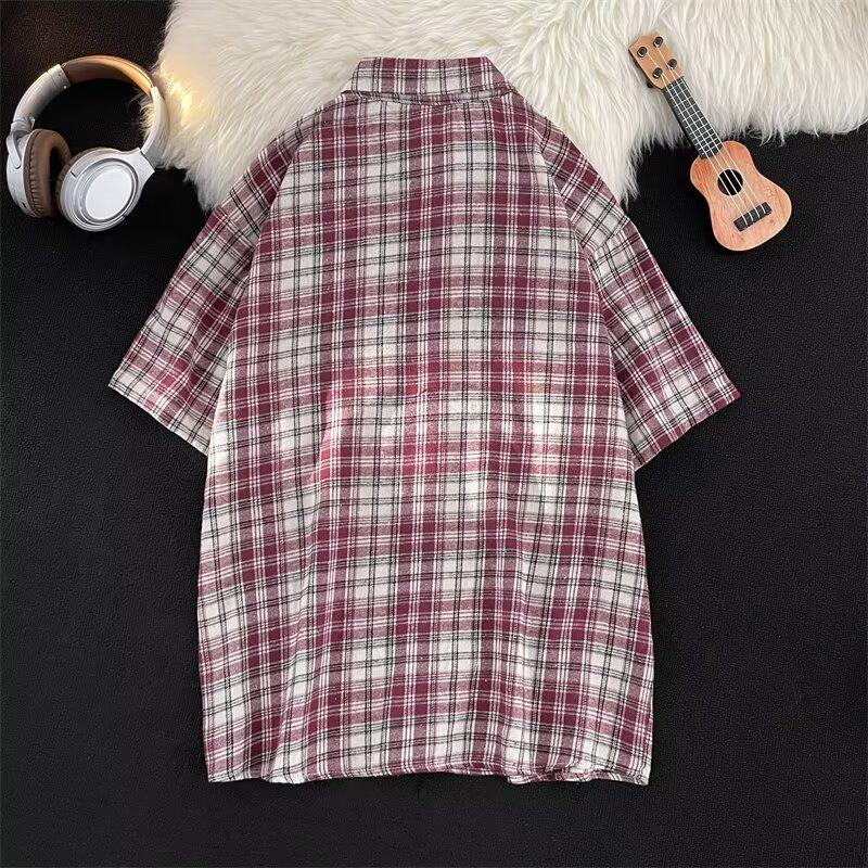 Summer Clothing Men'S Retro Casual Shirt Student Loose Niche Design Fun New Men'S Top For Outdoor Wear