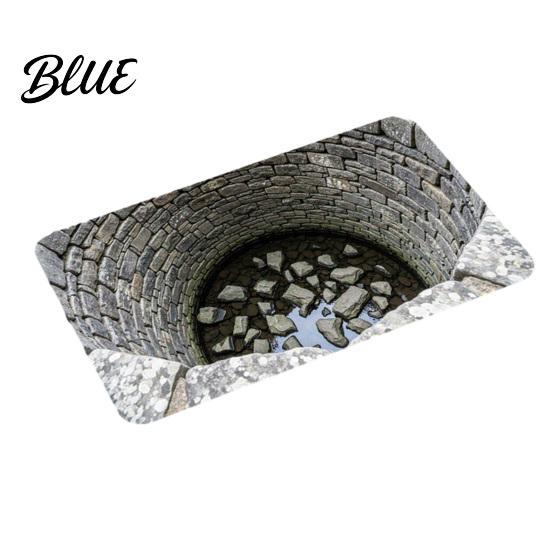 Moisture Absorbing Mat Velvet Water Hole Illusion with Realistic 3D Floor Non-Slip Crystal Absorbent Rug