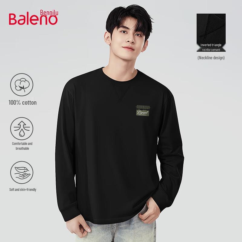Baleno Men s Long Sleeve Pure Cotton T-Shirt L