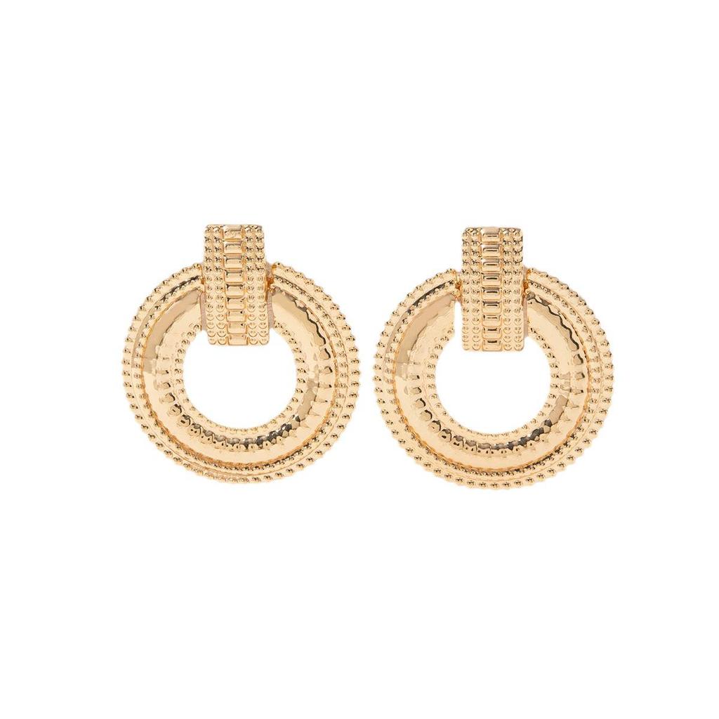 High-End European Geometric Metal Earrings for Women