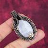 Rainbow Moonstone Pendant Copper Wire Wrapped Gemstone Jewelry Handmade Pendant