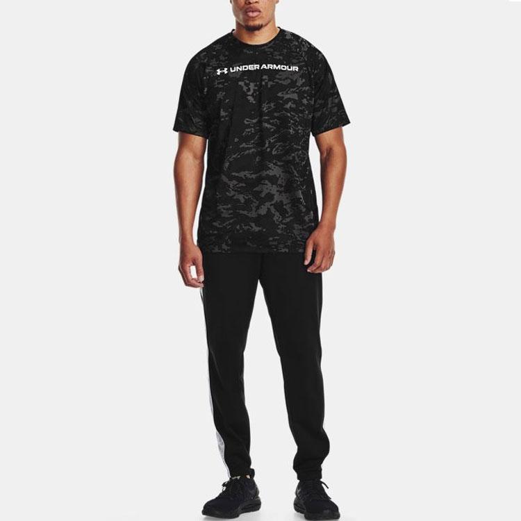 Under Armour Camiseta de Entrenamiento ABC Camuflaje Letra Cuello Redondo Hombre Tops Melocotón Gris 1361698-012