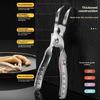 Chicken Feet Deboning Tool with Long Handle, 304 Metal Body, Grip Slot, and Spring Return for Poultry Work and Tail Removal for Kitchen Use