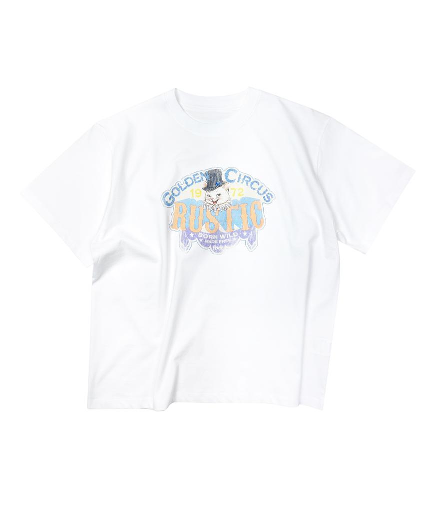 RUSTIC REVERIE Golden Circus Boyfit T-Shirt [White]