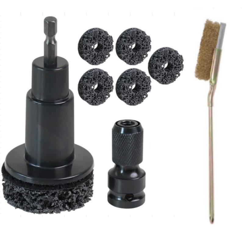 

Universal Rusts Debris Removal Kit Double Purpose Connector Upgrades Axles Polishing Head for Car Motorcycle Maintenance чёрный