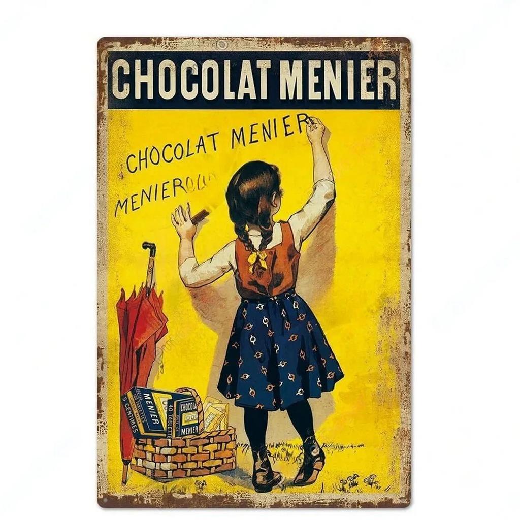 Metal Tin Signs Plaque Chocolate Fortin Wall Decoration Vintage Iron Painting Art Posters for Man Cave Home Cafe Garden Club Bar