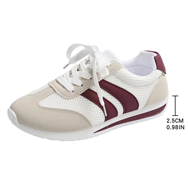 

Fashion Women s Lightweight Casual Sneakers Breathable Mesh Running Sports Shoes for Women 2025 Fashion Striped Platform Trainers Woman 43 вино красного