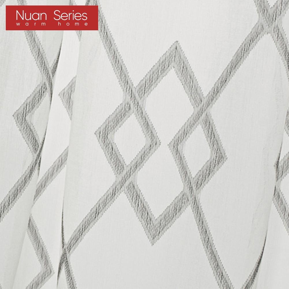 1PC Nuan Series Diamond Jacquard Translucent Door Curtain, Simple Rod Pocket Sheer Curtain for Kitchen Bedroom Living Room Home Decor