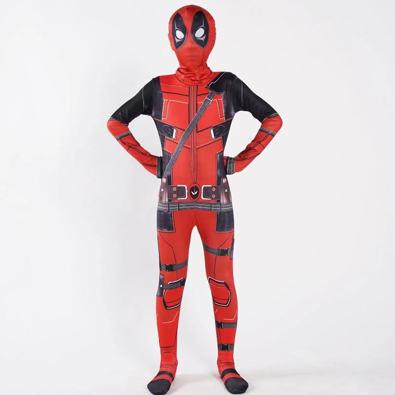 

Adult & Kids Cosplay Costume: Spider-Man & Deadpool Halloween Jumpsuit Size 140